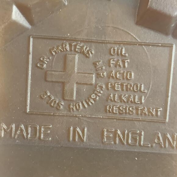 Vintage Dr. Martens Girls Combat Boots Size 3 Black Made in England Leather 1460 - Picture 9 of 10